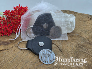 Pocket Hug Coin with Leather Keyring Pouch – A Daily Reminder of Strength & Love 🪙🖤