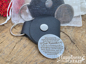 Pocket Hug Coin with Leather Keyring Pouch – A Daily Reminder of Strength & Love 🪙🖤