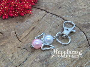 Angel Keyrings – Silver with Crystal Bead Detail 👼🔑