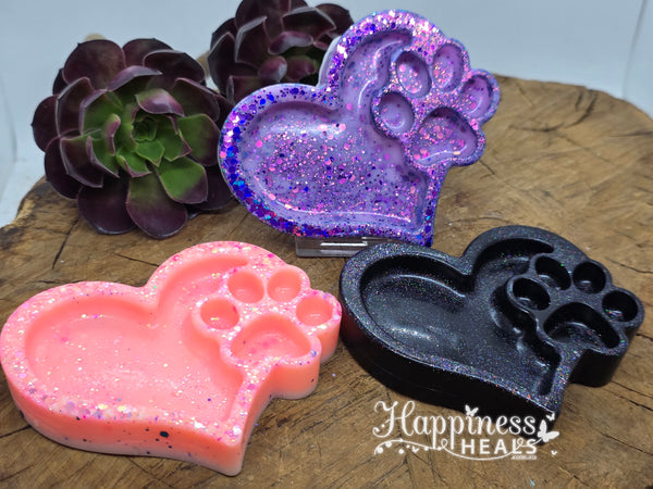 Heart & Paw Trinket Tray – Wax Form with Sparkling Charm 🐾✨