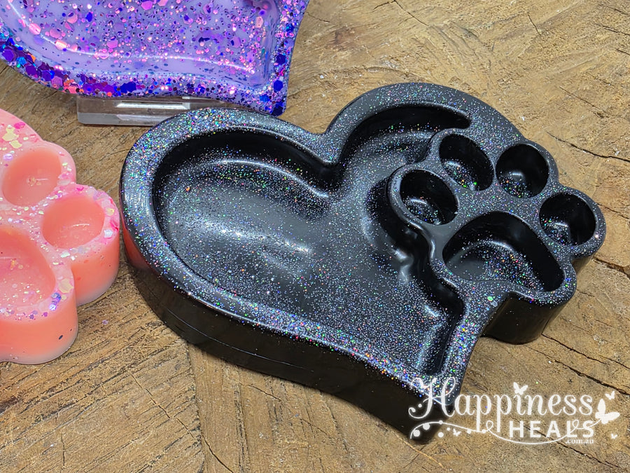 Heart & Paw Trinket Tray – Wax Form with Sparkling Charm 🐾✨