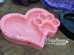 Heart & Paw Trinket Tray – Wax Form with Sparkling Charm 🐾✨