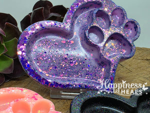 Heart & Paw Trinket Tray – Wax Form with Sparkling Charm 🐾✨