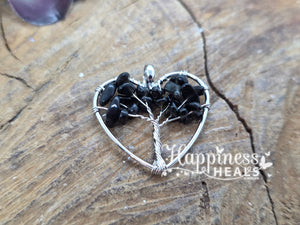 Crystal Chip Heart Tree of Life Pendant 💖🌳