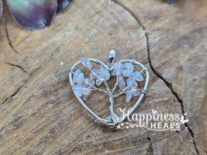 Crystal Chip Heart Tree of Life Pendant 💖🌳