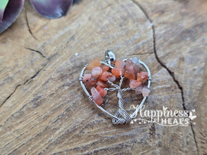 Crystal Chip Heart Tree of Life Pendant 💖🌳