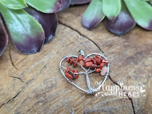 Crystal Chip Heart Tree of Life Pendant 💖🌳