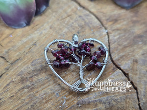 Crystal Chip Heart Tree of Life Pendant 💖🌳