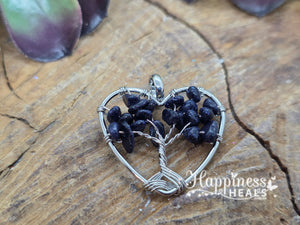 Crystal Chip Heart Tree of Life Pendant 💖🌳