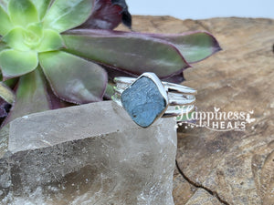 Sterling Silver Raw Aquamarine Ring - Size 9