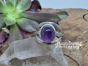 Sterling Silver Amethyst Ring - Size 7