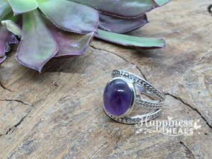 Sterling Silver Amethyst Ring - Size 7