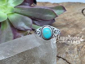 Sterling Silver Turquoise Ring - Size 8