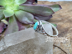 Sterling Silver Turquoise Ring - Size 8