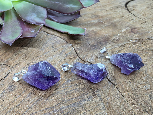 Amethyst Point Pendant – Calm, Clarity & Spiritual Connection (Raw)