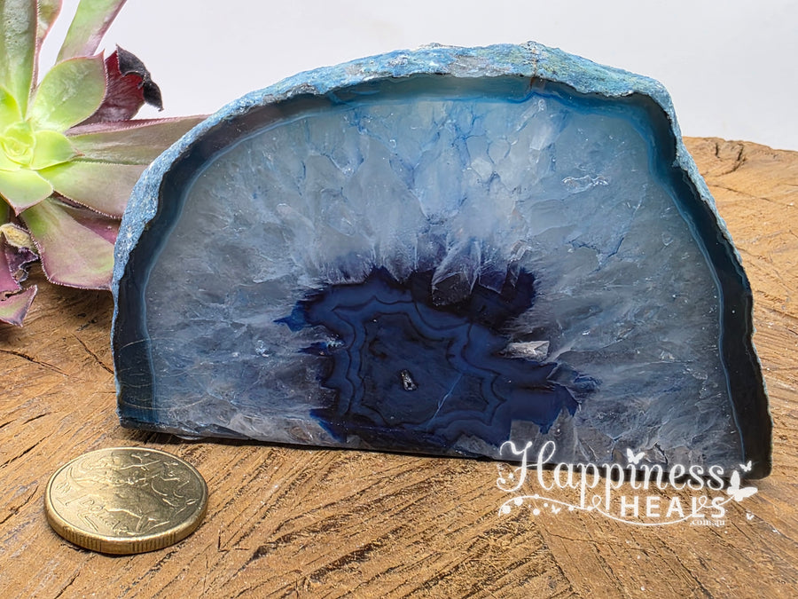 Agate Tea Light Candle Holder - Blue/Green