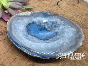 Blue Agate Geode Bowl – Harmony, Healing & Natural Beauty