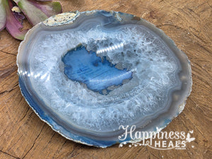 Blue Agate Geode Bowl – Harmony, Healing & Natural Beauty