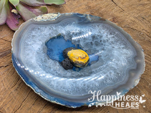 Blue Agate Geode Bowl – Harmony, Healing & Natural Beauty