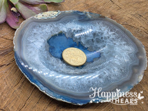Blue Agate Geode Bowl – Harmony, Healing & Natural Beauty