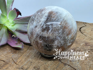 Black and White Moonstone Sphere – Lunar Wisdom & Emotional Protection