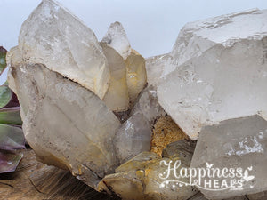 Clear Quartz Cluster with Hematite – Clarity, Strength & Sacred Grounding