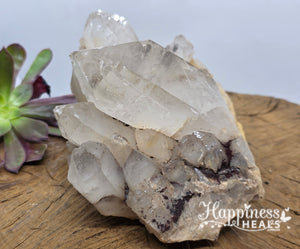 Clear Quartz Cluster with Hematite – Clarity, Strength & Sacred Grounding