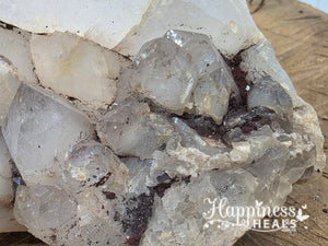 Clear Quartz Cluster with Hematite – Clarity, Strength & Sacred Grounding