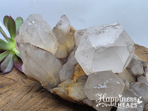 Clear Quartz Cluster with Hematite – Clarity, Strength & Sacred Grounding