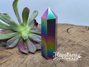 Titanium Black Obsidian Point – Shielded Power & Rainbow Aura