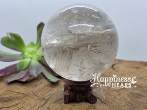 Clear Quartz Sphere with Rainbows