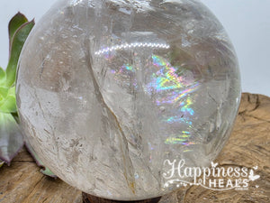 Clear Quartz Sphere with Rainbows
