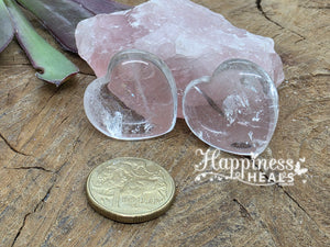 Clear Quartz Hearts -30mm