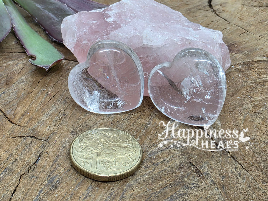 Clear Quartz Hearts -30mm
