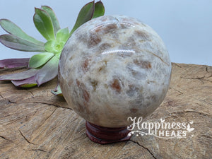 Black and White Moonstone Sphere – Lunar Wisdom & Emotional Protection