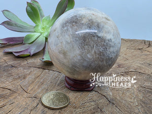 Black and White Moonstone Sphere – Lunar Wisdom & Emotional Protection