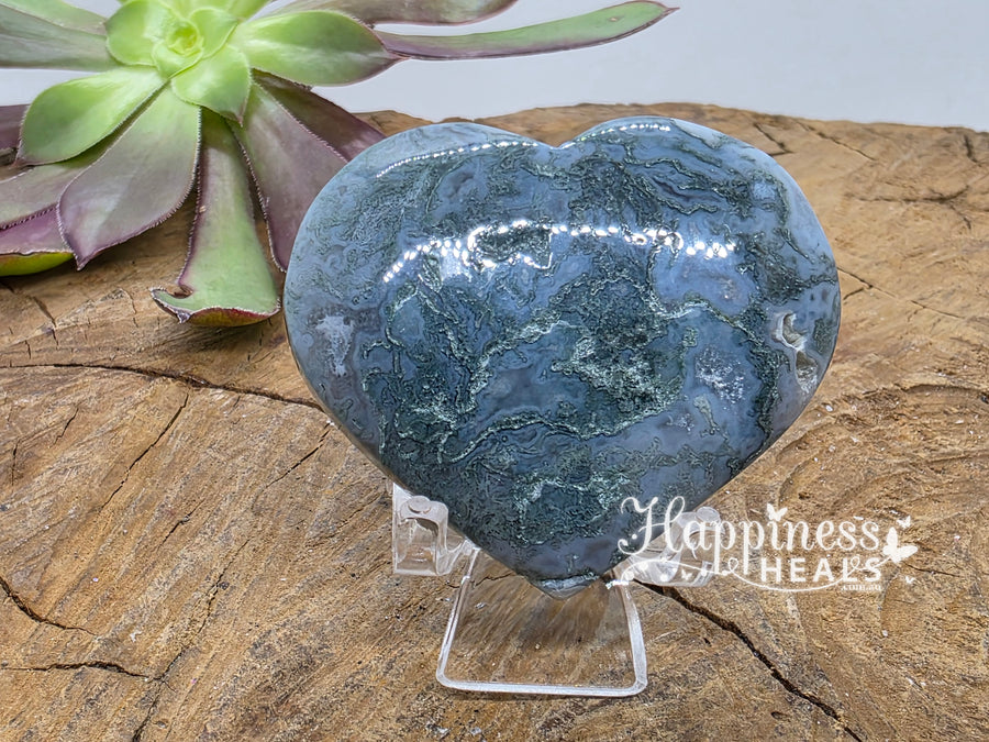 Moss Agate Heart