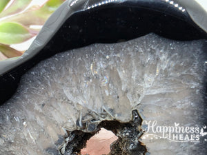 Black & White Agate Heart from a Geode