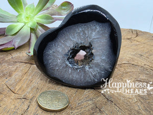 Black & White Agate Heart from a Geode