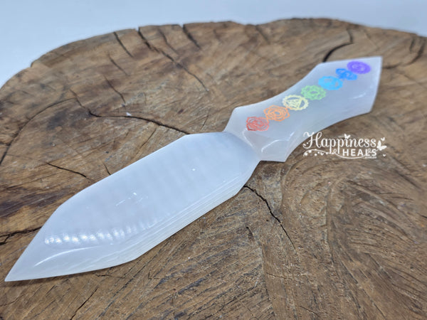 Selenite Knife – Cleansing, Clarity & High-Vibration Energy.