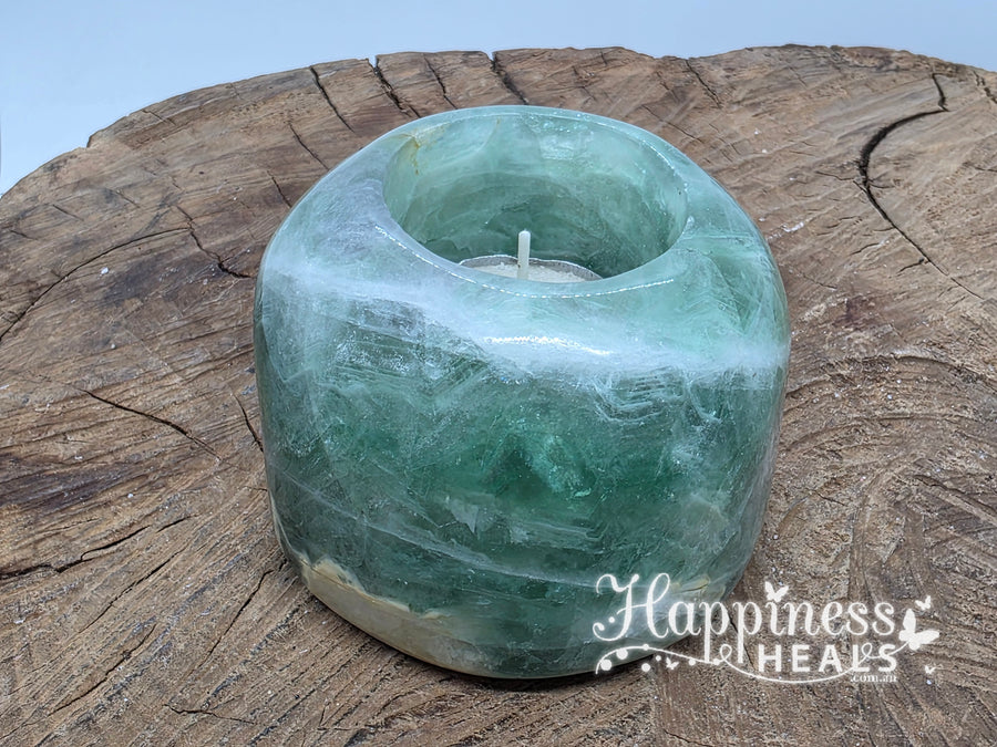 Fluorite Tea Light Candle Holder