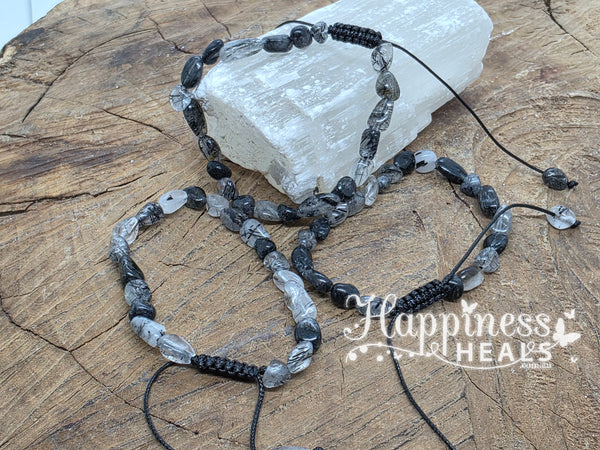 Pulsera de Turmalina en Chip de Cuarzo