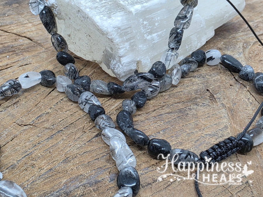 Pulsera de Turmalina en Chip de Cuarzo