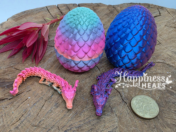 Mini Dragon Egg with Dragon- Purple/Green/Pink/Orange