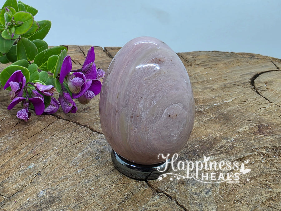 Pink Petrified Wood Egg – Ancient Wisdom & Gentle Grounding