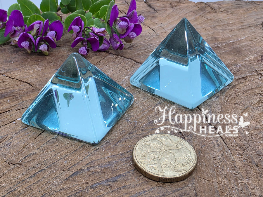 Light Blue Obsidian Pyramid