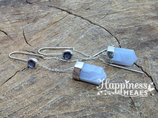 Anillo Ágata Encaje Azul - Talla 10