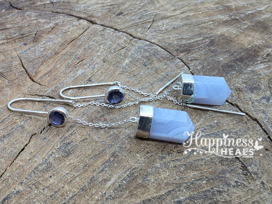 Anillo Ágata Encaje Azul - Talla 10