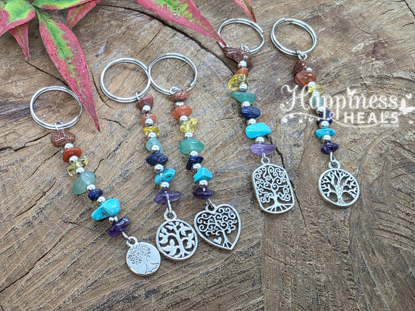 Tree of Life Chakra Key Ring