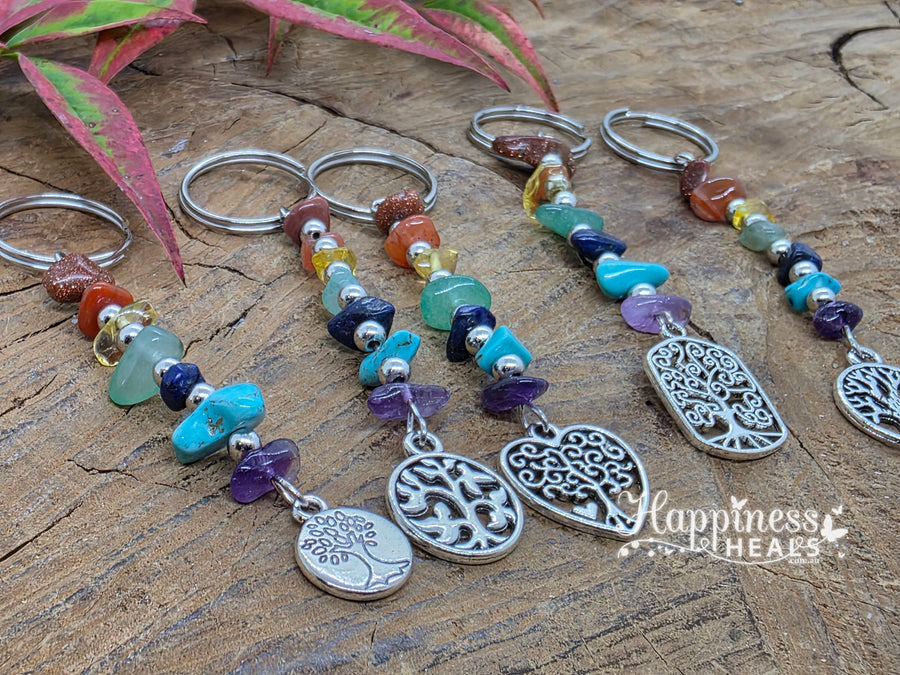 Tree of Life Chakra Key Ring